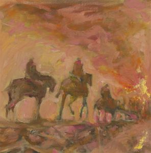 Ronald Olley (b.1923) - c. 2000 Oil, Sunrise Horse Ride
