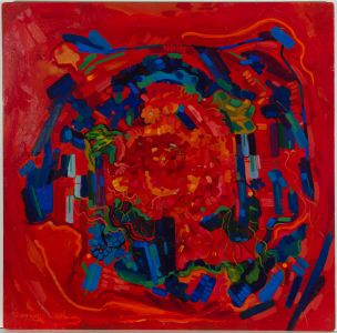 John Cherrington (1931-2015) - 1983 Oil, Abstract Floral Composition