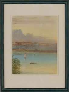 Lennard Lewis RA (1826-1913) - 1890 Watercolour, Boats on the Nile