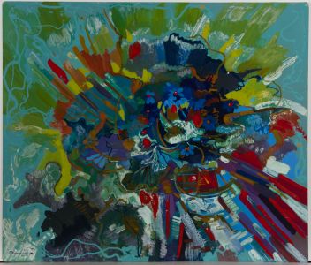 John Cherrington (1931-2015) - 1983 Oil, Abstract Flowers II