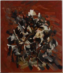 John Cherrington (1931-2015) - 20th Century Oil, Maroon Abstraction