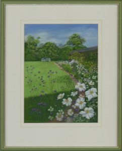 Jean Hutchinson - Signed & Framed Contemporary Pastel, Japanese Anemones