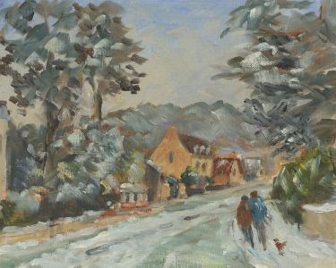 John A. Case - 20th Century Acrylic, A Winter Walk