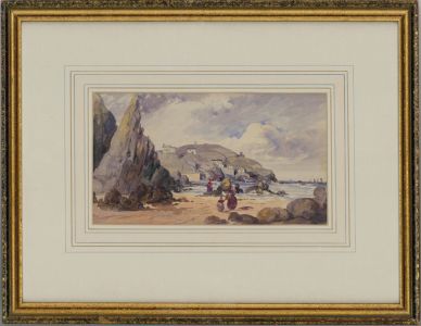 Framed Late 19th Century Watercolour - Coastal Landscape
