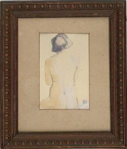 P.A.R - Framed Early 20th Century Graphite Drawing, Seated Female Nude