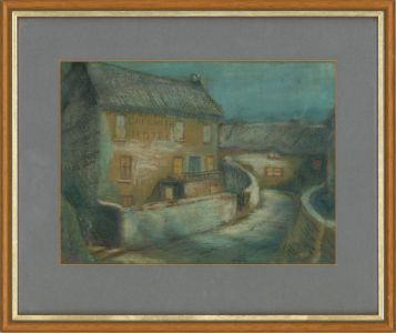 Framed Mid 20th Century Pastel - Cadgwith Cove, Cornwall