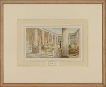 Framed Mid 20th Century Watercolour - Casa dei Vettii, Pompei