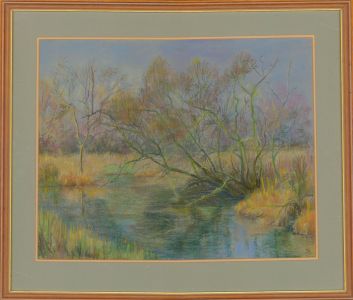 Joie Wellbrook Smith - Signed Mid 20th Century Pastel, The Test nr Longparish