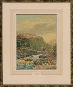 John Hamilton Glass (1820-1885) - Watercolour, Highland River, Inverness