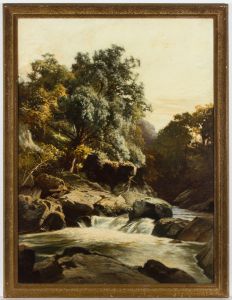 E.H. Halder - Framed & Signed 1886 Oil, River Landscape