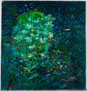 John Cherrington (1931-2015) - Signed 1975 Oil, Abstract Wildflowers