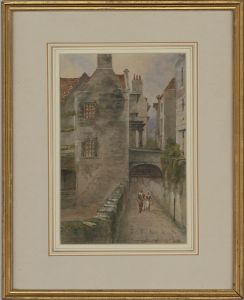 J. Norman Rowsell - Signed & Framed 1890 Watercolour, Edinburgh Street Scene