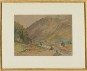 John Henry Mole (1814-1886) - Fine 1879 Watercolour, Highland Cattle Drive