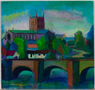 Edith Birkin (1927-2018) - 20th Century Acrylic, Hereford Cathedral