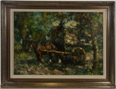 Attrib. Harry Fidler RBA (1856-1935) - Very Fine Late 19th Century Oil, Hay Cart