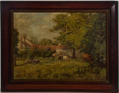 C E Stubbs - Signed & Framed Late 19th Century Oil, Summer at The Farm