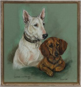 Marjorie Cox (1915-2003) - Signed & Framed 1970 Pastel, Linda and Heidi