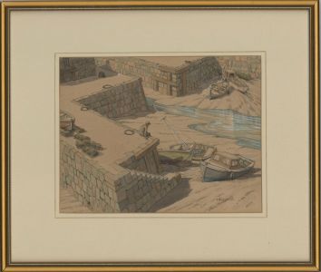 Chic D. Jack - Mid 20th Century Pen and Ink Drawing, Boyhood Playground