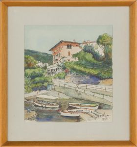 G. L. Jones - Signed & Framed 1976 Pen and Ink Drawing, Opatija, Yugoslavija