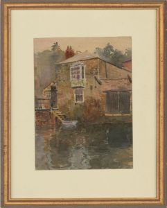 Charles Edward Hannaford RBA (1863-1955) - Framed Watercolour, Riverside Cottage
