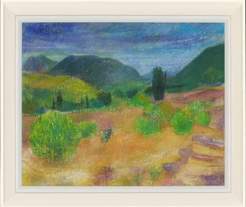 John Ivor Stewart PPPS (1936-2017) - Signed 2014 Pastel, La Garrigue, Provence