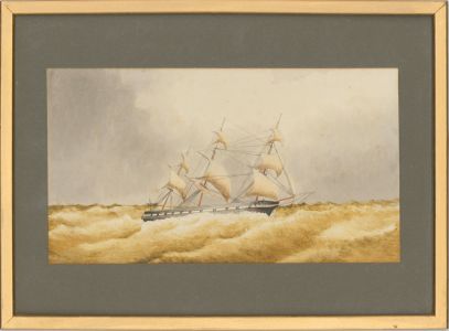 Framed Mid 19th Century Watercolour - Sailing Ship