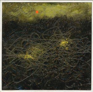 John Denis Harwood Catleugh (1920-2009) - 1992 Mixed Media, Orange Moon