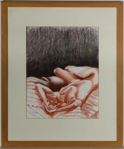 L. McCulloch - Signed & Framed 1995 Pastel, Nude in Red