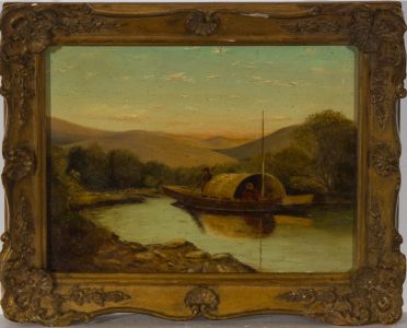 C.L - Ornately Framed Late 19th Century Oil, A River Landscape