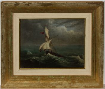 H. Kingcome - Framed Late 19th Century Oil, Sailing Ship in Rough Seas