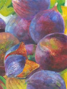 John Ivor Stewart PPPS (1936-2018) - Contemporary Oil, Ripe Figs in Purple