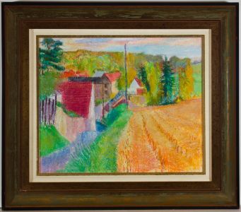 John Ivor Stewart PPPS (1936-2018) - Framed Contemporary Pastel, Vibrant Fields