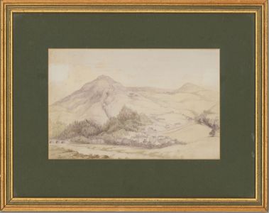 Framed Late 19th Century Watercolour - Welsh Hillside Cottages