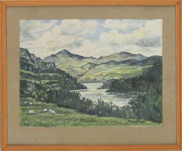 Edward Morgan (1933-2009) - Signed & Framed 20th Century Gouache, River Bend