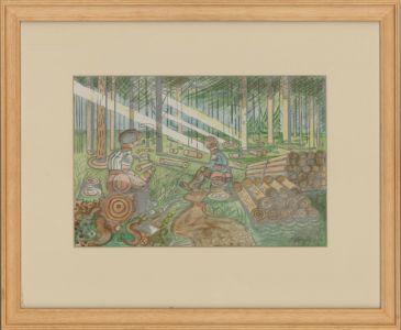 Edward Morgan (1933-2009) - 20th Century Watercolour, Wood Cutters
