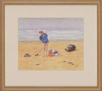 Barbara P. Morgan - Framed 20th Century Watercolour, Going For a Swim
