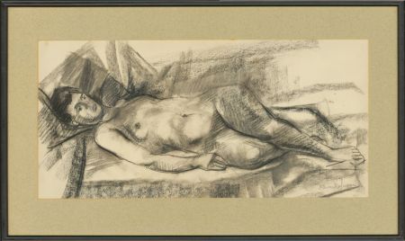 Edward Morgan (1933-2009) - Signed 20th Century Charcoal Drawing, Reclined Nude