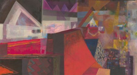 John Ivor Stewart PPPS (1936-2018) - Contemporary Oil, Geometric Composition
