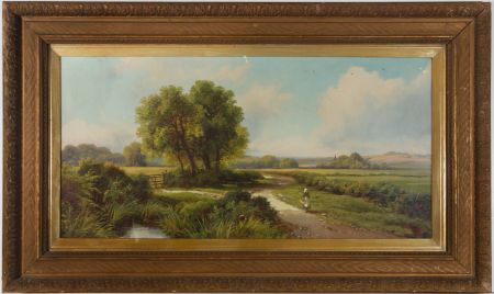 Robert Robin Fenson (fl.1880-1920) - 1897 Oil, English Summertime Landscape