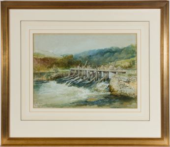Frederick Henry Henshaw (1807-1891)  - Signed 1869 Watercolour, The River Avon