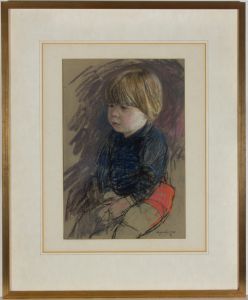 Alfred Heyworth RWS RBA (1926-1976) - 1969 Pastel, Study of a Young Boy