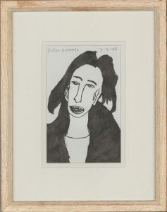 Peter Sutton - 2009 Pen and Ink Drawing, Portrait in Monochrome