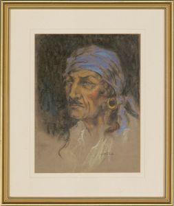 Raymond John Vandenbergh (b.1889) - Framed Pastel, Portrait of a Bandido