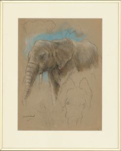Raymond John Vandenbergh (b.1889) - Signed & Framed Pastel, African Elephant