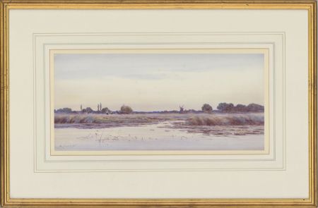 Robert Winter Fraser (1872-1930 - Framed Watercolour, Marshland Landscape