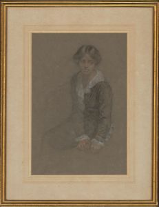 Framed Early 20th Century Pastel - Portrait of a Young Lady