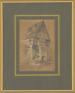 Emily Nicholson (fl.842-1869) - Signed 1869 Graphite Drawing, Conwy Town House