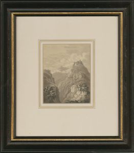 Framed Late 19th Century Watercolour - Rocky Valley Landscape