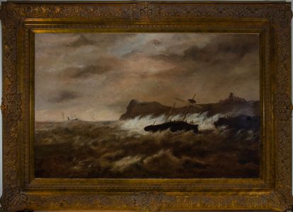 Large Framed Mid 19th Century Oil - Shipwrecked
