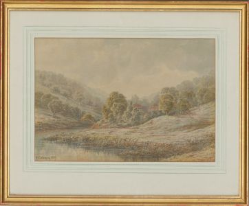 A. Coleman - Signed & Framed Late 19th Century Watercolour, Wooded River Valley